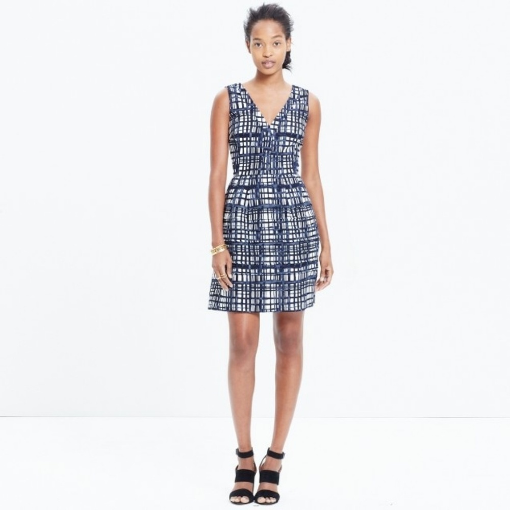 Madewell Midnight Dress Brushstroke Plaid sz 4